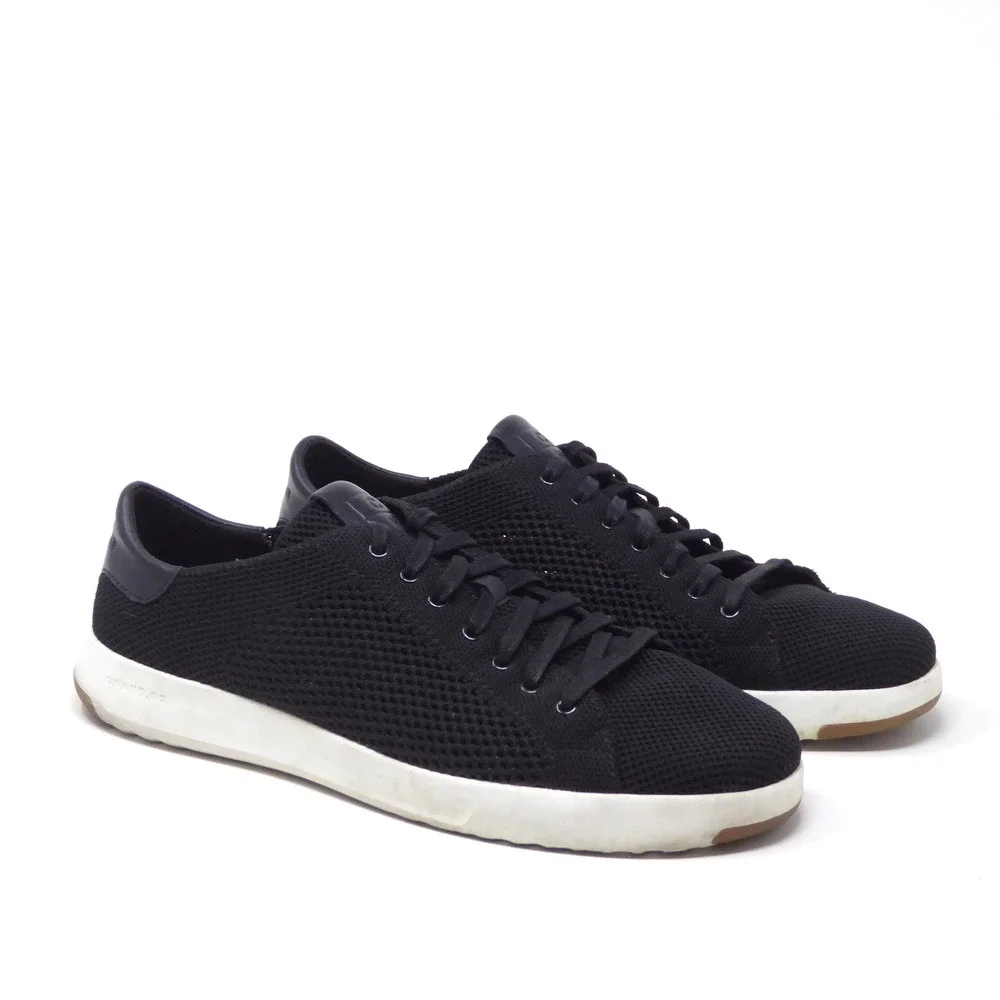 Cole Haan Mens GrandPro Stitchlite Tennis Sneakers Black Knit C26628 Size 10